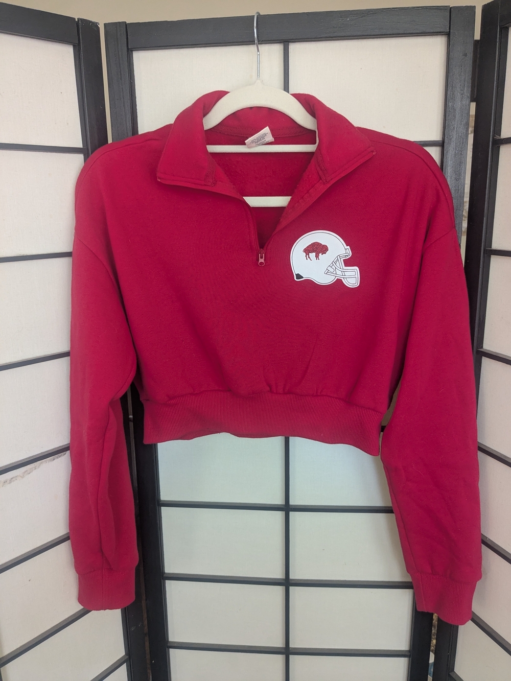 Buffalo Bills Cropped Quarter-Zip Sweatshirt